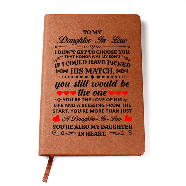 To My Daughter-in-Law Honor – Leather Journal – Heartstring