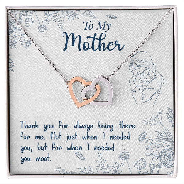 Thank You For Always Being There - Interlocking Hearts Necklace ...